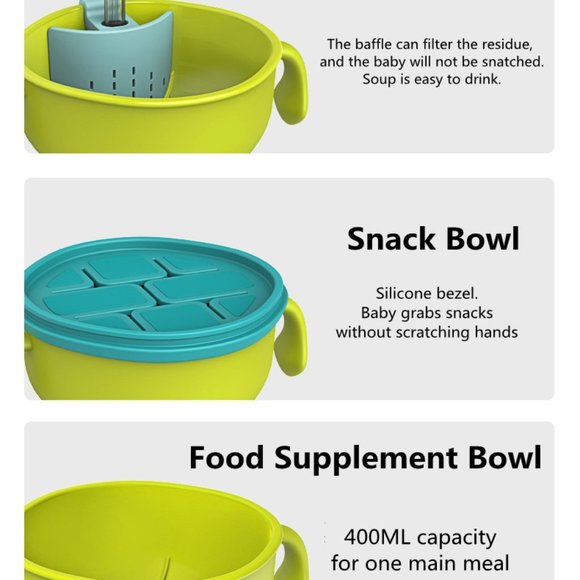 Non Spill Bpa Free Suction Eating Food Insulated Feeding Silicone Baby Bowl - Picture 9 of 14